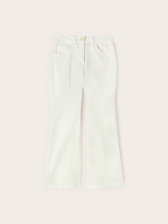 Pantaloni kick flare in drill