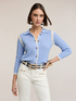 Cardigan in maglia fine con inserti traforati image number 0