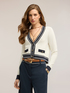 Cardigan in maglia con bordi a contrasto image number 3