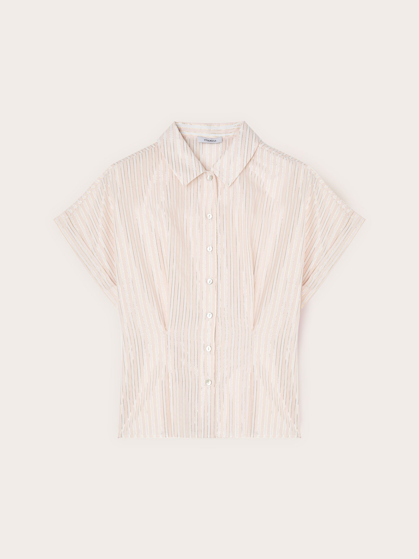 Camicia in mussola a righe lurex image number 4