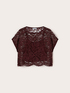 Blusa corta in pizzo image number 4