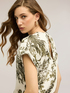 Blusa in raso con stampa botanica image number 3