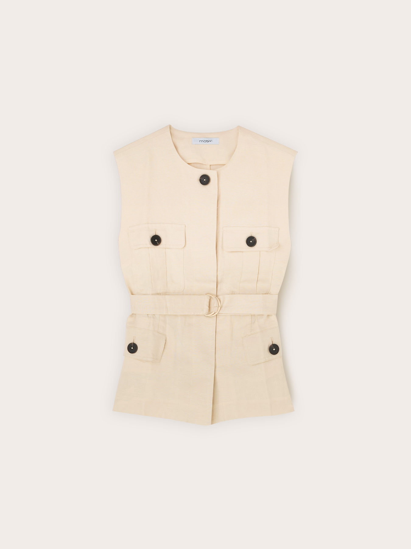 Gilet sahariana misto lino lyocell image number 4