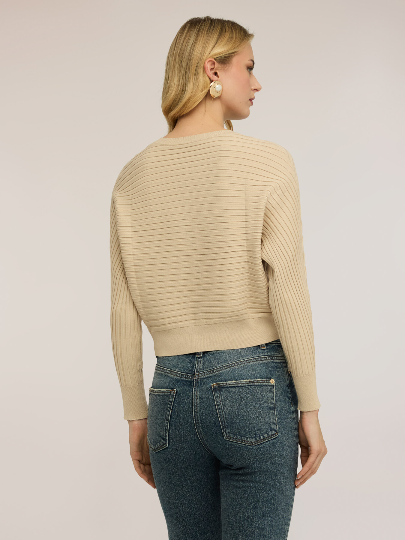 Cardigan in maglia a coste orizzontali image number 1