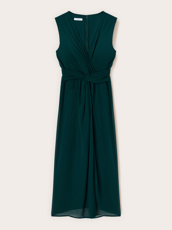 Vestito tubino in georgette con drappeggio