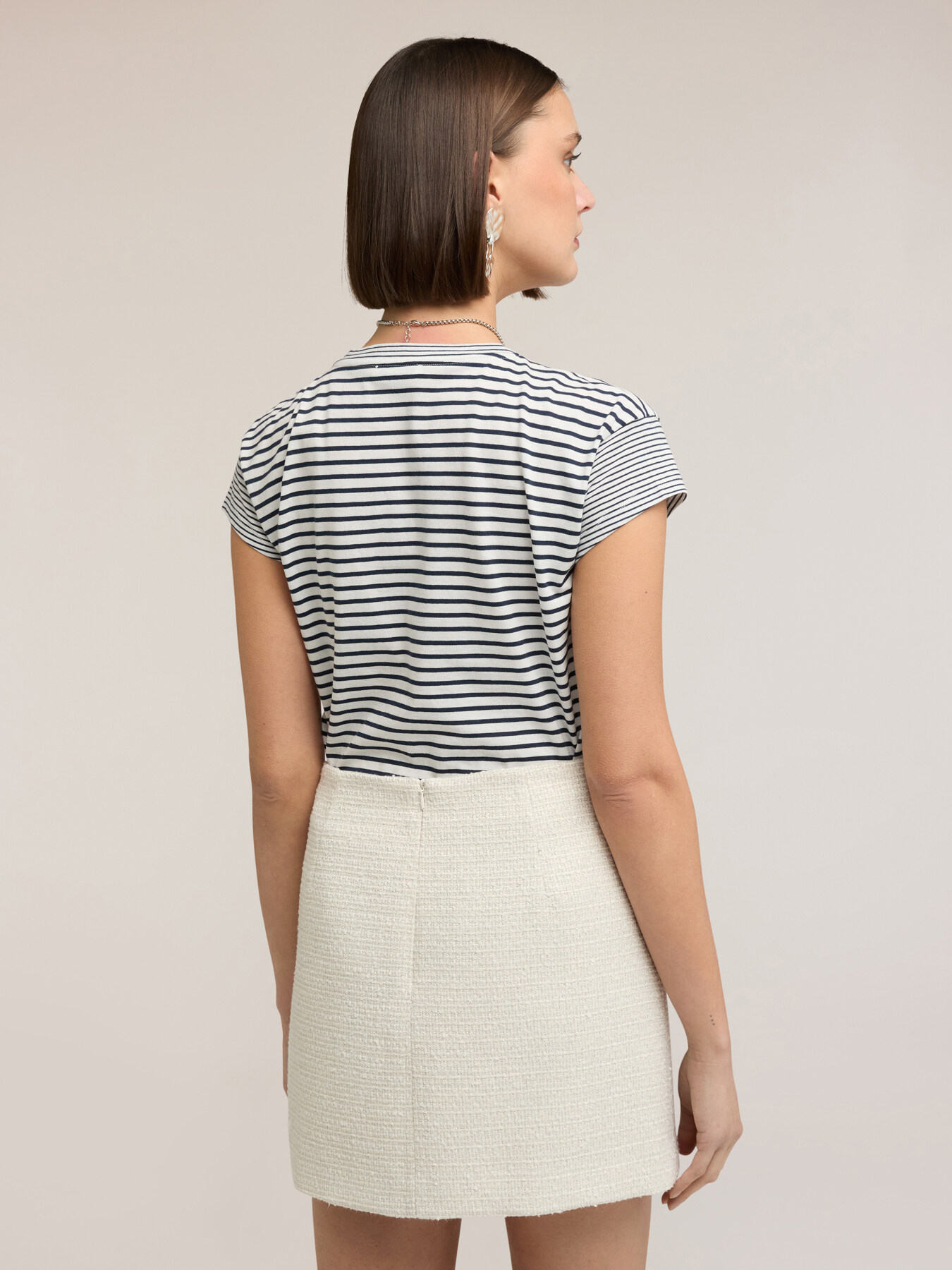 T-shirt a righe in jersey di cotone image number 1