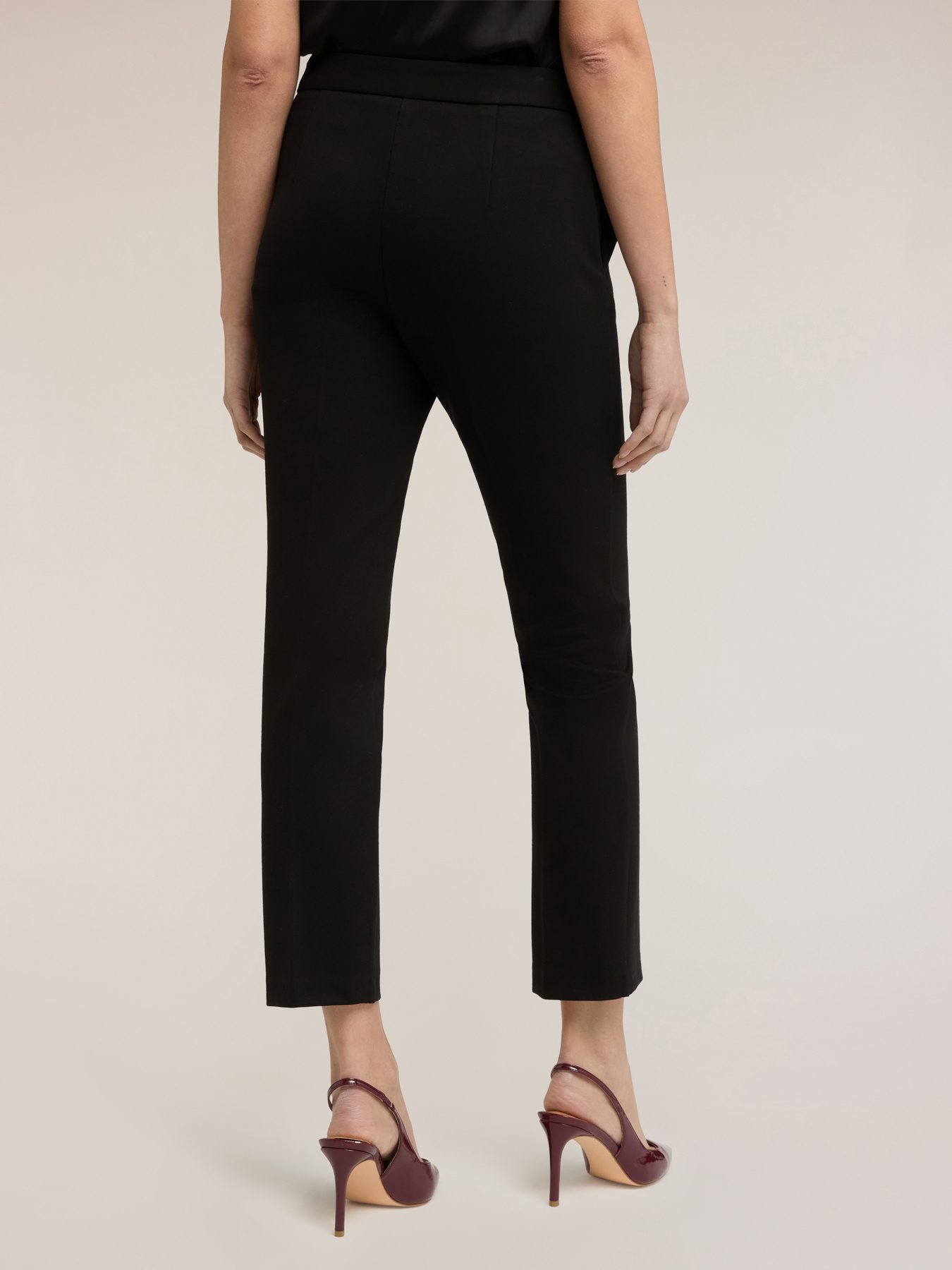 Pantaloni regular in punto milano image number 1
