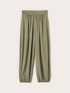 Pantaloni con drappeggio in twill image number 4