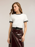 T-shirt con bordi in maglia image number 1