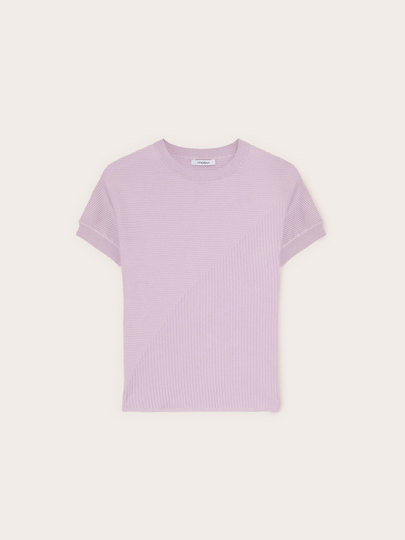 Maglia a coste con manica a kimono