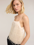 Top in tulle con frange image number 3