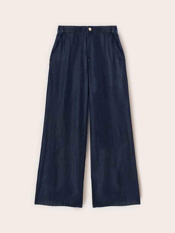 Jeans palazzo in denim lyocell
