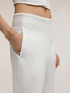 Pantaloni con pince al fondo misto lino image number 3