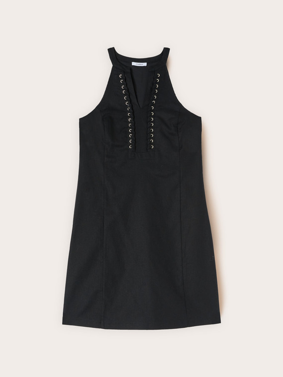 Vestito linea ad A misto lino