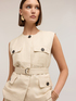 Gilet sahariana misto lino lyocell image number 3