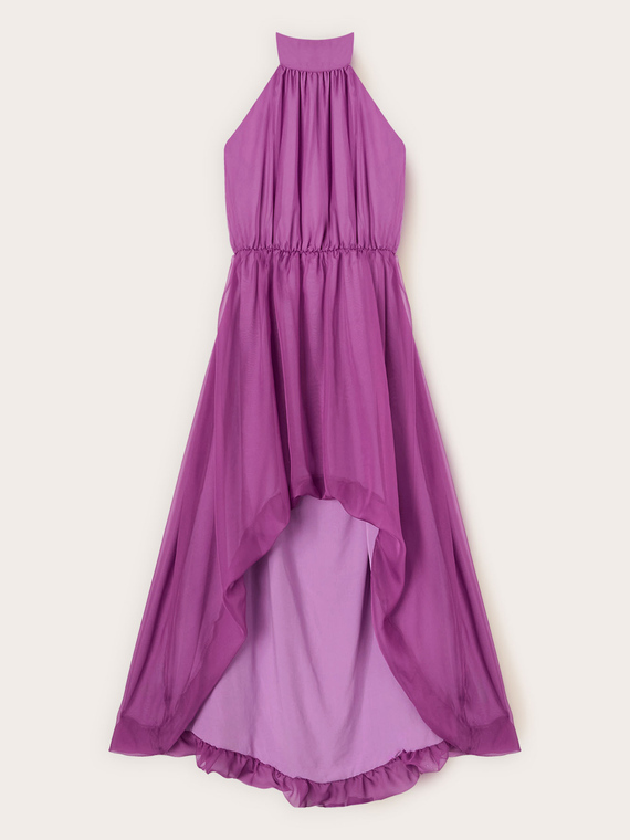 Vestito lungo asimmetrico con schiena scoperta
