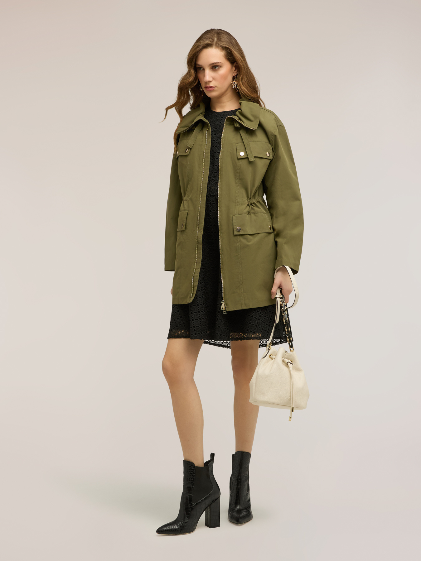 Parka con coulisse misto cotone image number 0