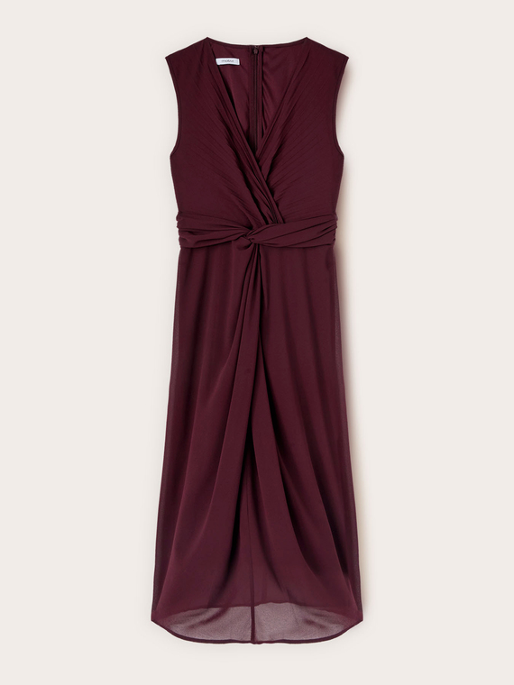 Vestito tubino in georgette con drappeggio