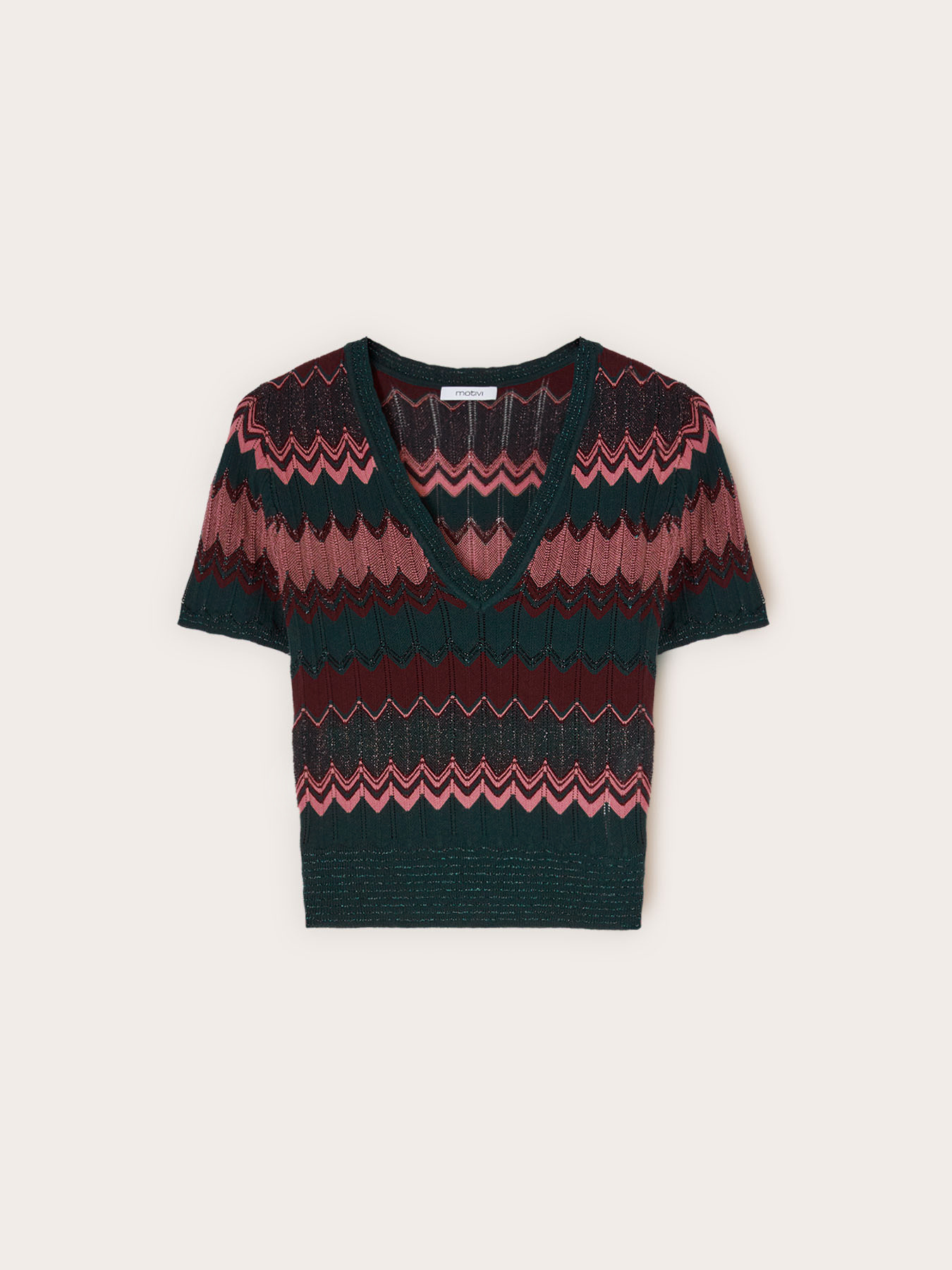 Maglia misto lurex fantasia chevron image number 4
