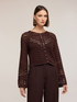 Cardigan in maglia traforata misto lurex image number 2
