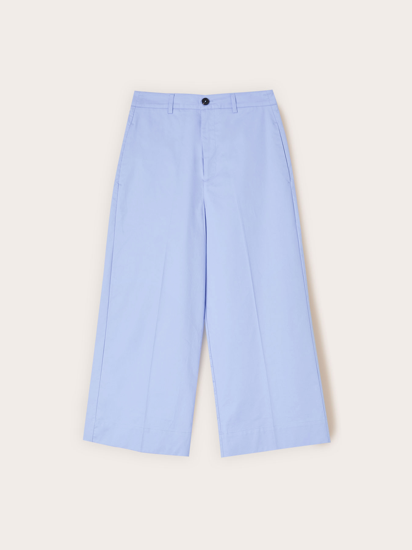 Pantaloni cropped in tela misto cotone image number 3