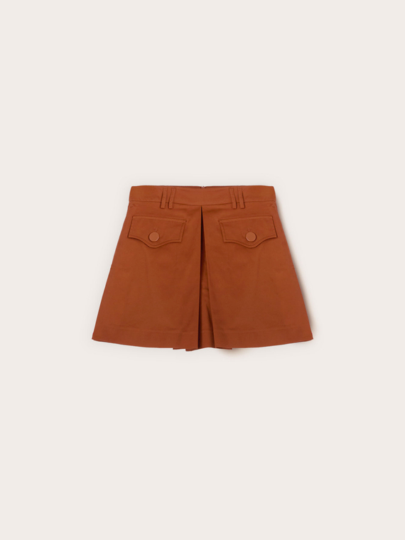 Shorts a vita alta con piega a soffietto
