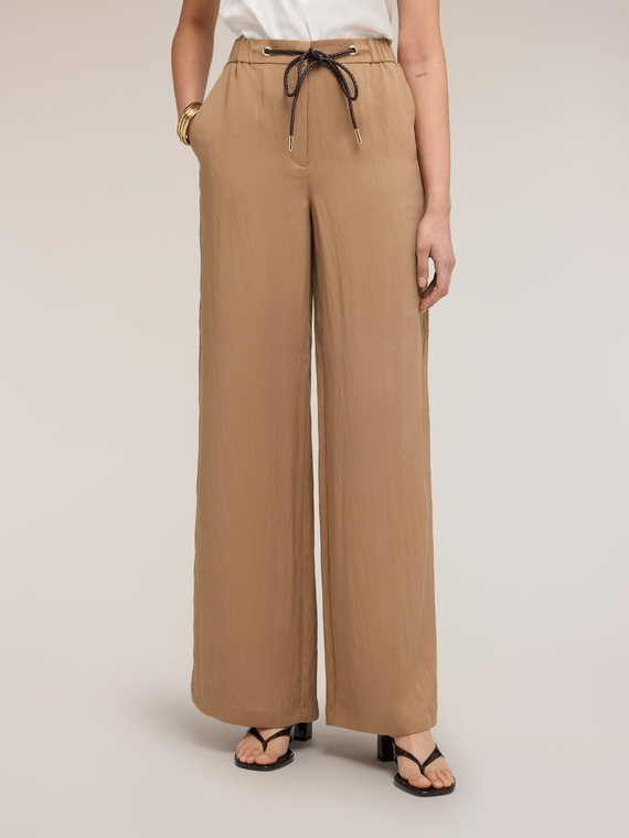 Pantaloni palazzo misto lyocell