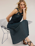 Vestito lungo in jersey lurex pliss&eacute; image number 4