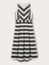 Vestito flare in popeline a righe image number 4