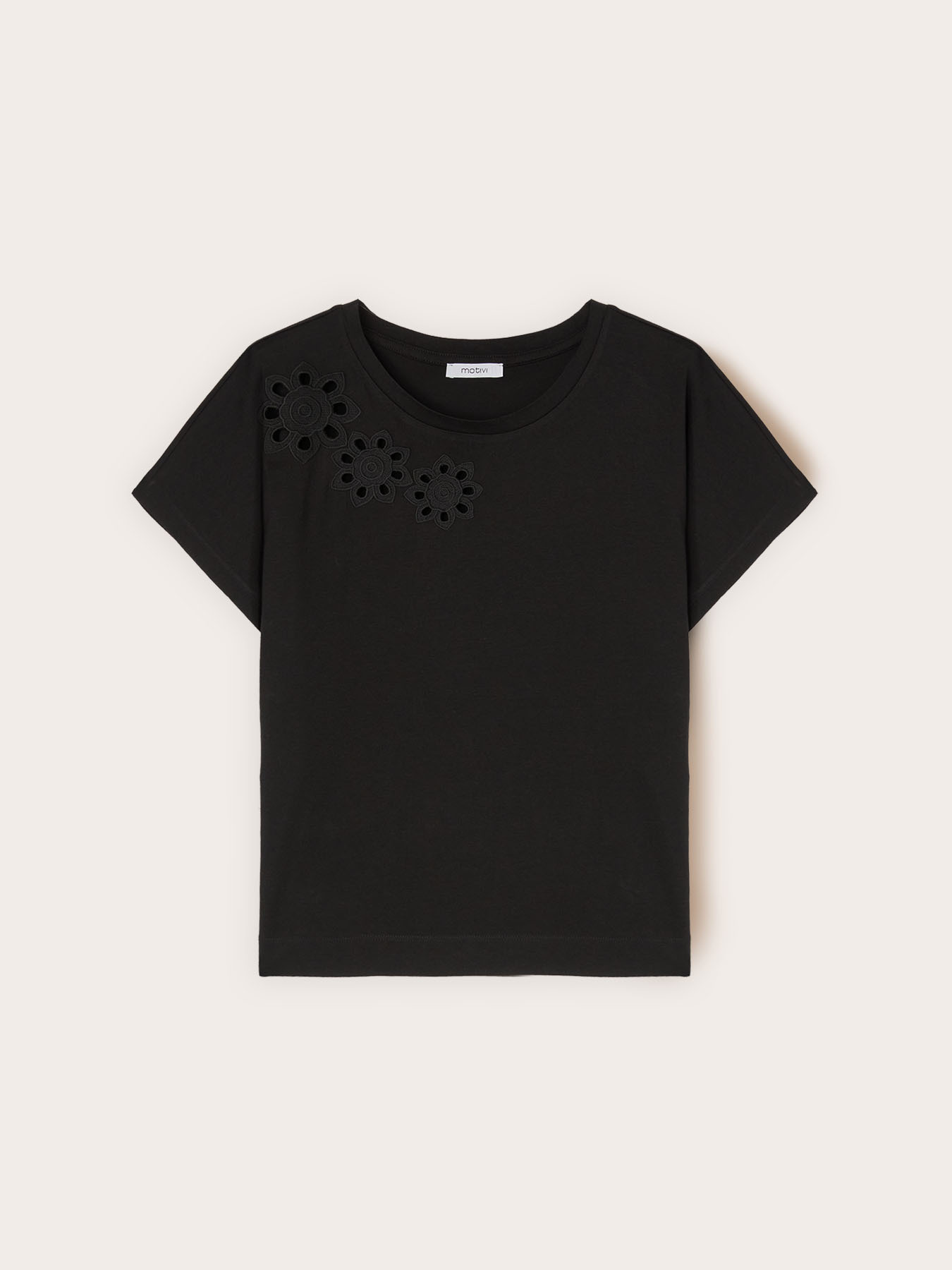 T-shirt con lavorazioni floreali image number 4