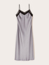 Vestito lungo in raso con bordo in tulle image number 4