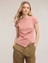 T-shirt con drappeggio laterale asimmetrico image number 3