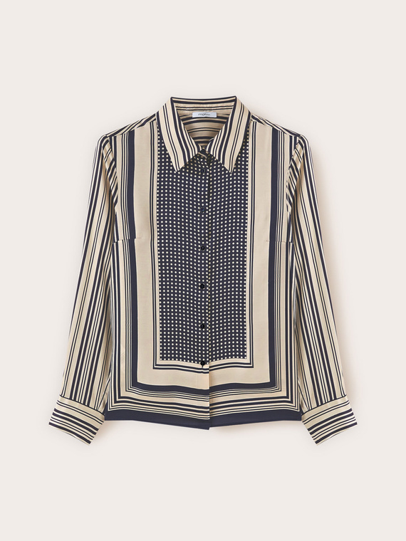 Camicia in raso fantasia foulard