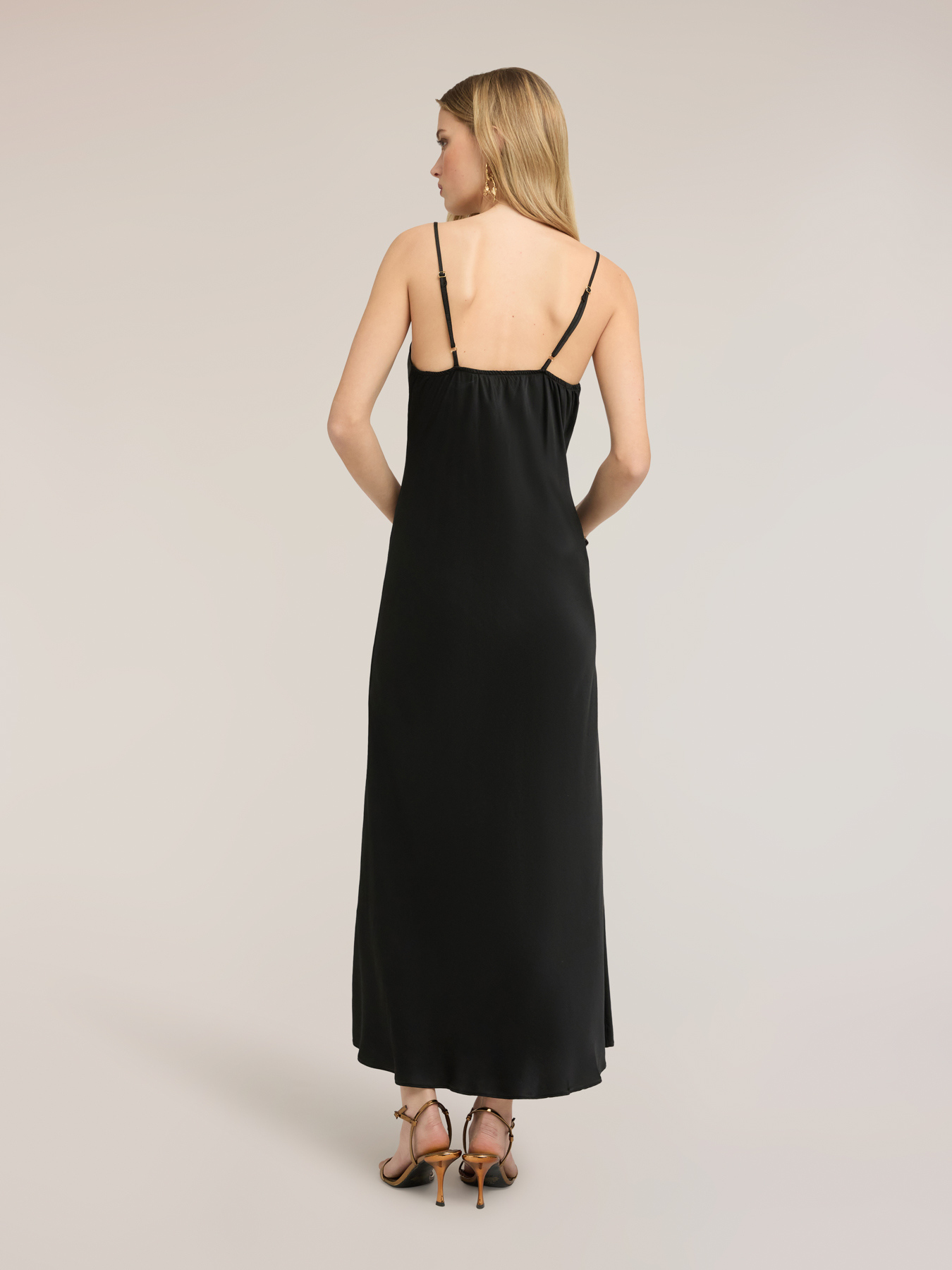 Vestito lungo lingerie in raso image number 1