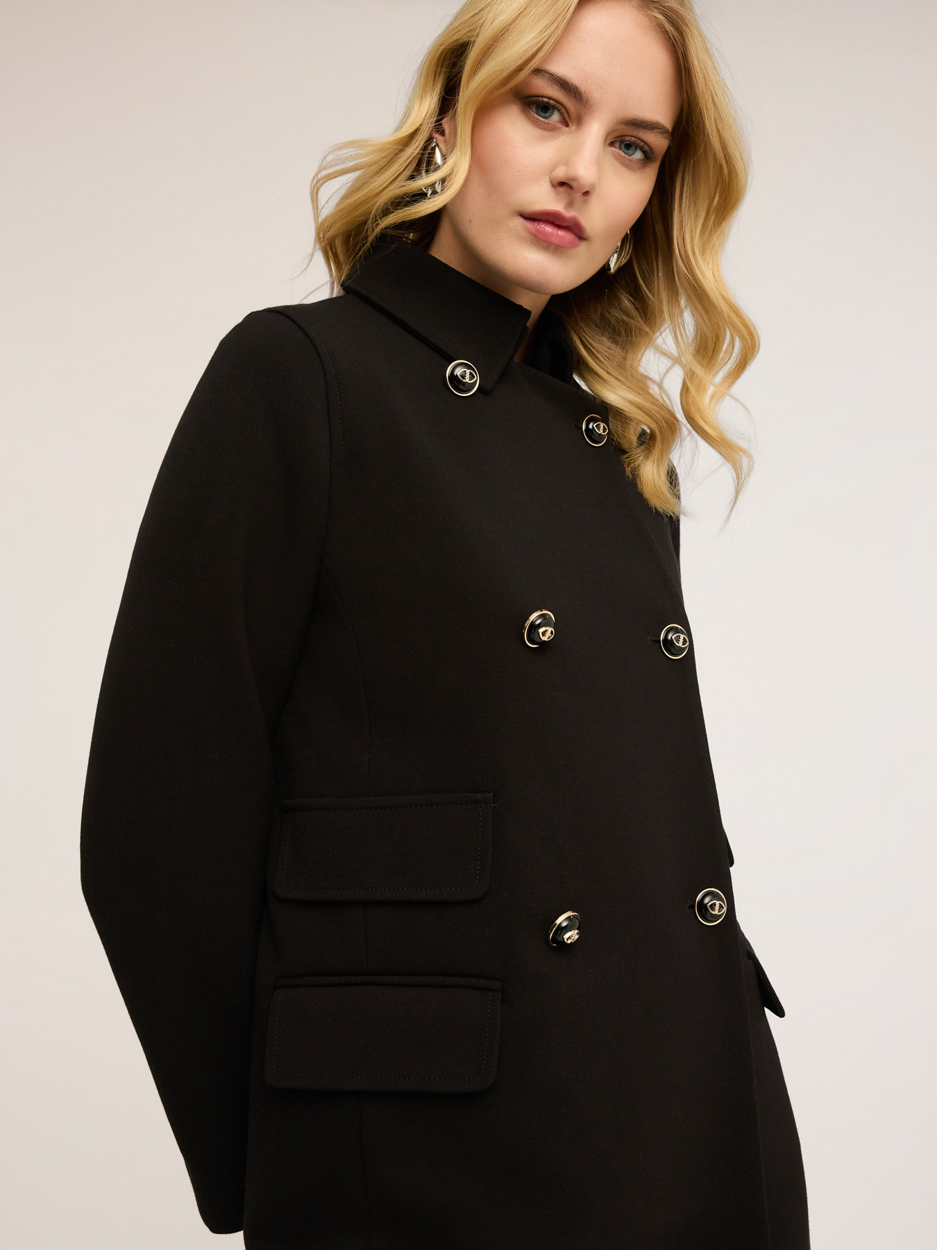 Cappotto doppiopetto in poliviscosa image number 1