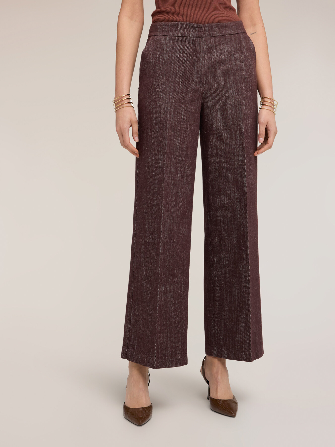 Pantaloni palazzo in cotone image number 0