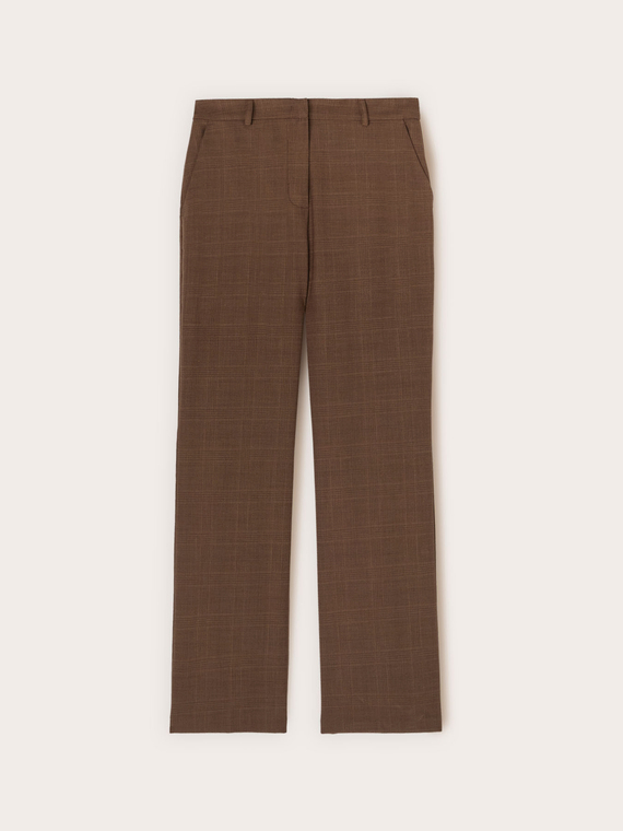Pantaloni palazzo in poliviscosa check