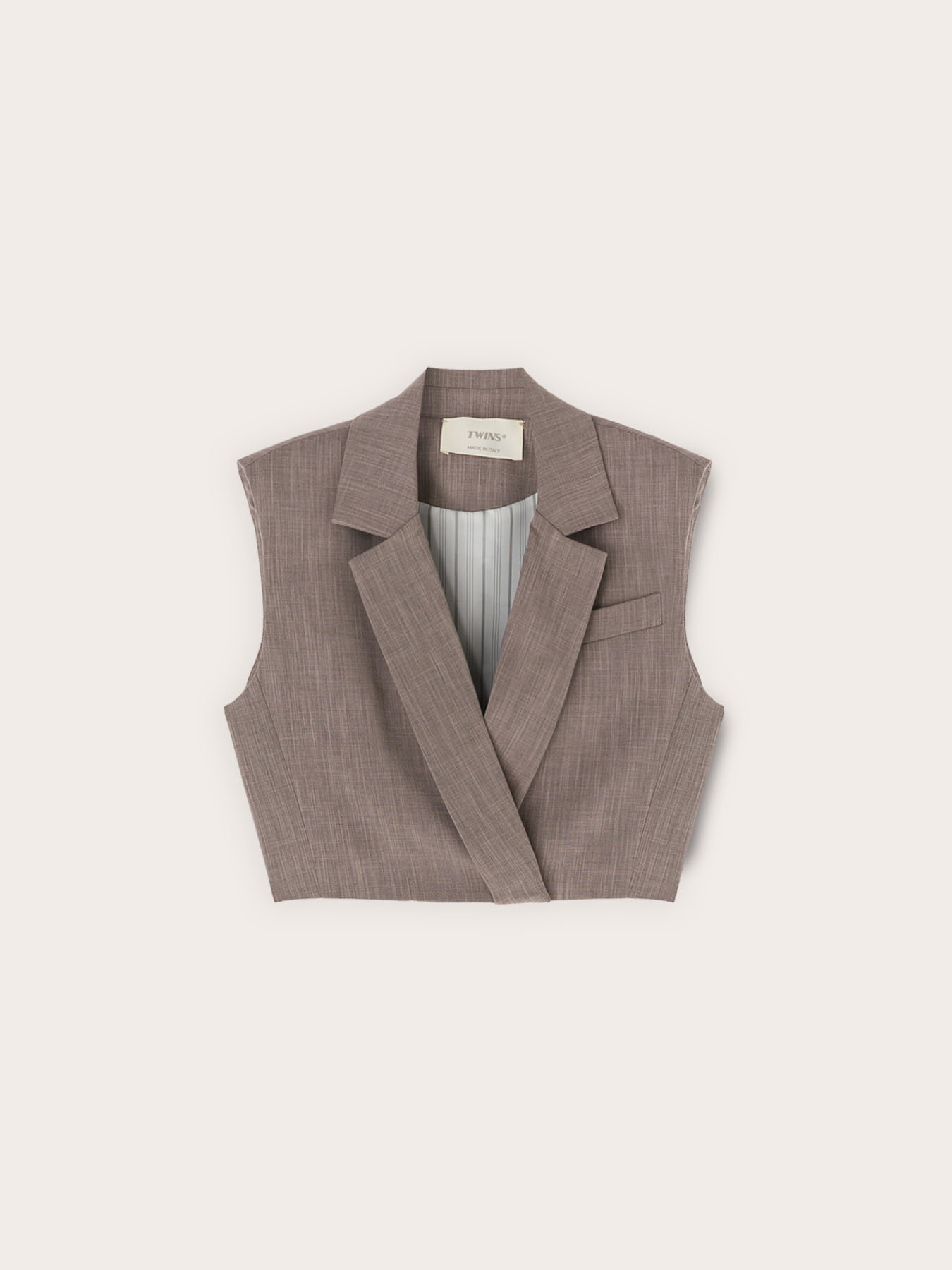 Gilet corto con revers image number 4