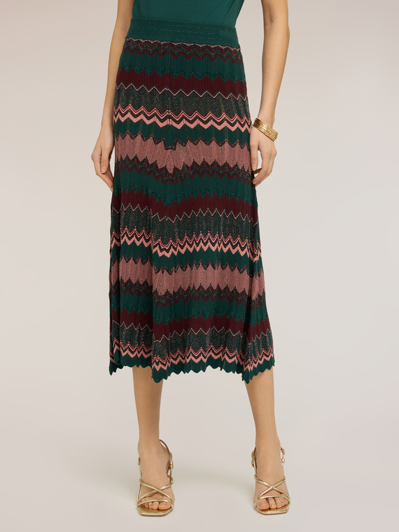 Gonna in maglia fantasia chevron