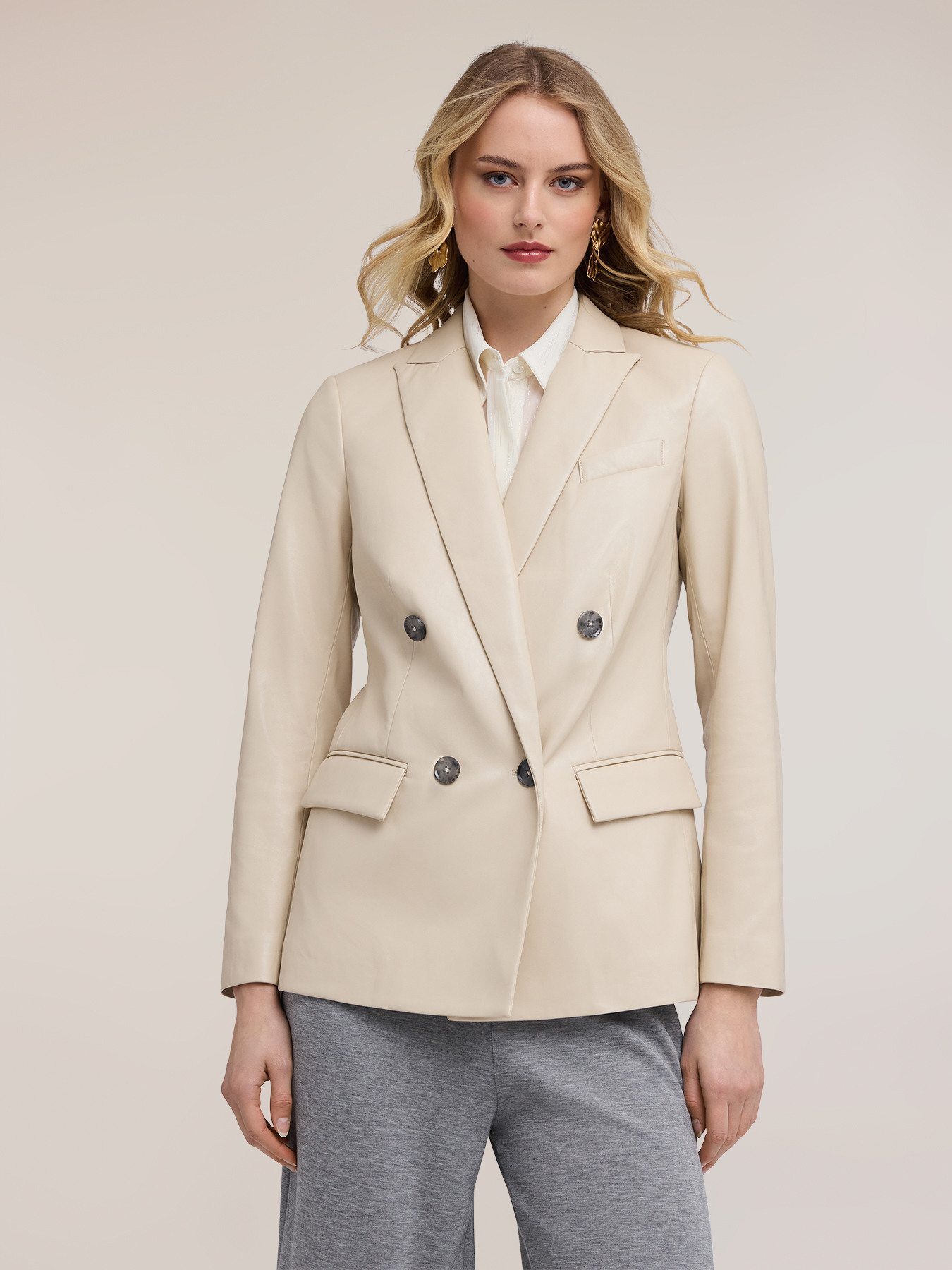 Giacca blazer doppiopetto con revers image number 0