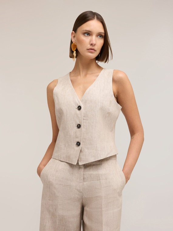 Gilet sartoriale in lino