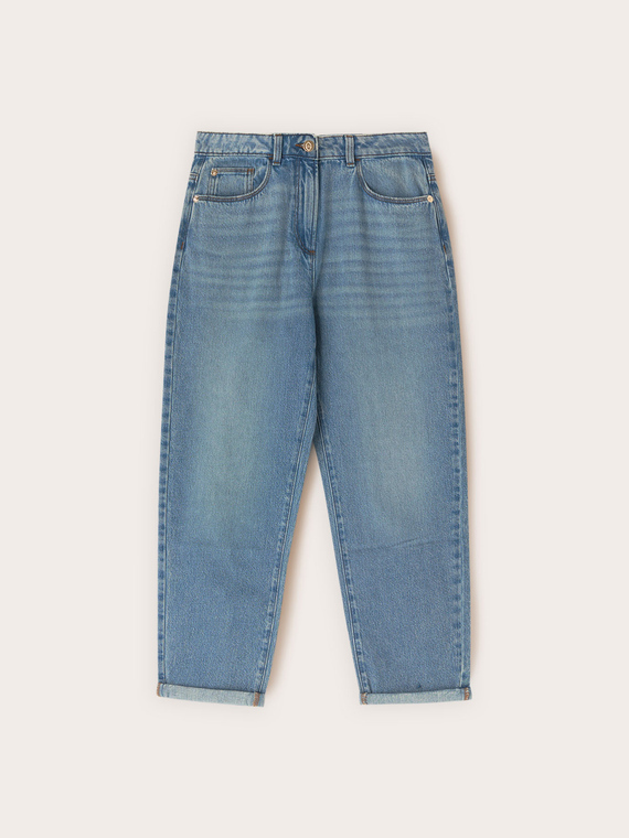 Jeans boyfriend con risvolto