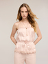 Top in raso jacquard con pizzo image number 2