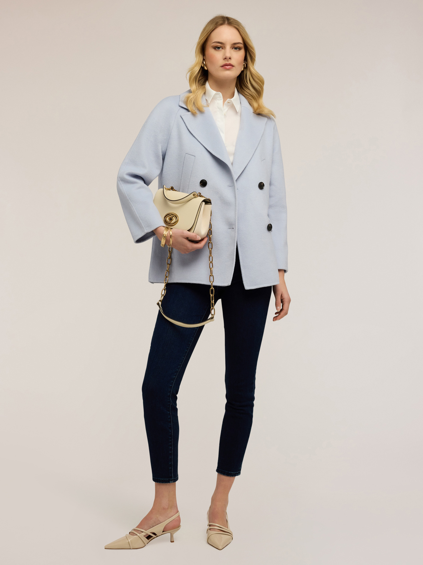 Cappotto doppiopetto in misto lana double image number 2