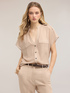 Camicia in georgette laminata con tasche image number 0