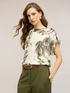 Blusa in raso con stampa botanica image number 0