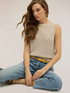 Top in maglia effetto crochet image number 3