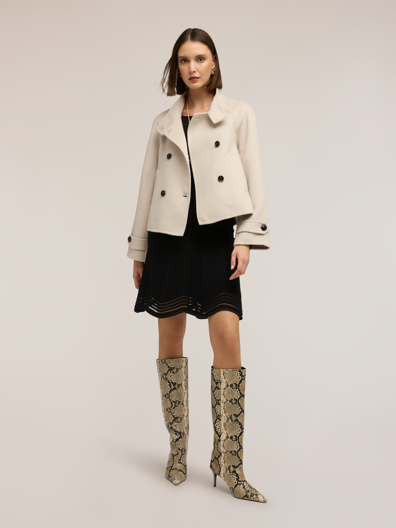 Cappotto caban in double misto lana image number 2