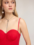 Vestito lungo a linea A in popeline con bustier image number 3