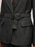 Blazer con cintura misto rami&egrave; image number 4
